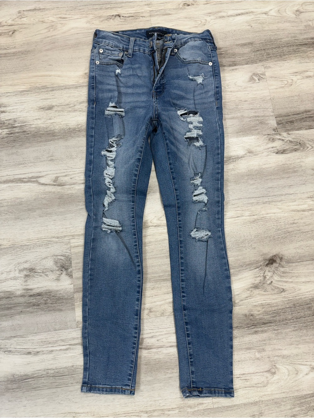 Aeropostale super high rise blue denim jeggings